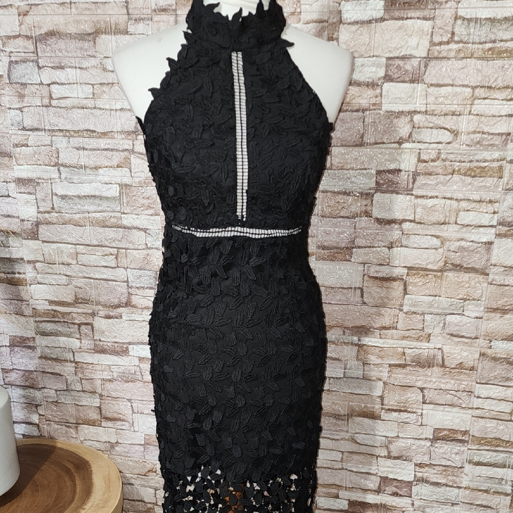 Bardot Elegant Black Halter Dress